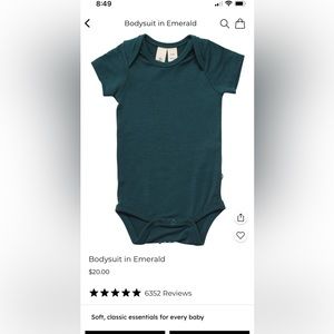 Kyte baby bodysuit in Emerald, 12-18 months